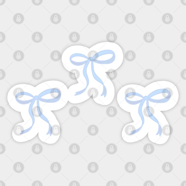 Cute Coquette baby blue ribbon bows repeating pattern seamless girly aesthetic this is me if you even care Sticker by JuneNostalgia